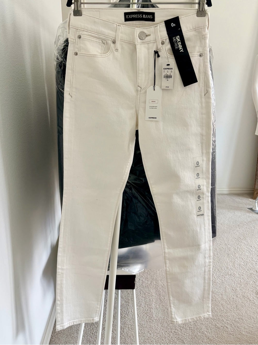 Express Jeans Mid-Rise White Size 0